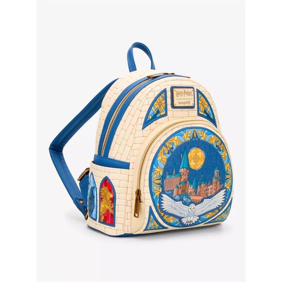 Loungefly Harry Potter Hedwig Hogwarts Stained Glass Mini Backpack